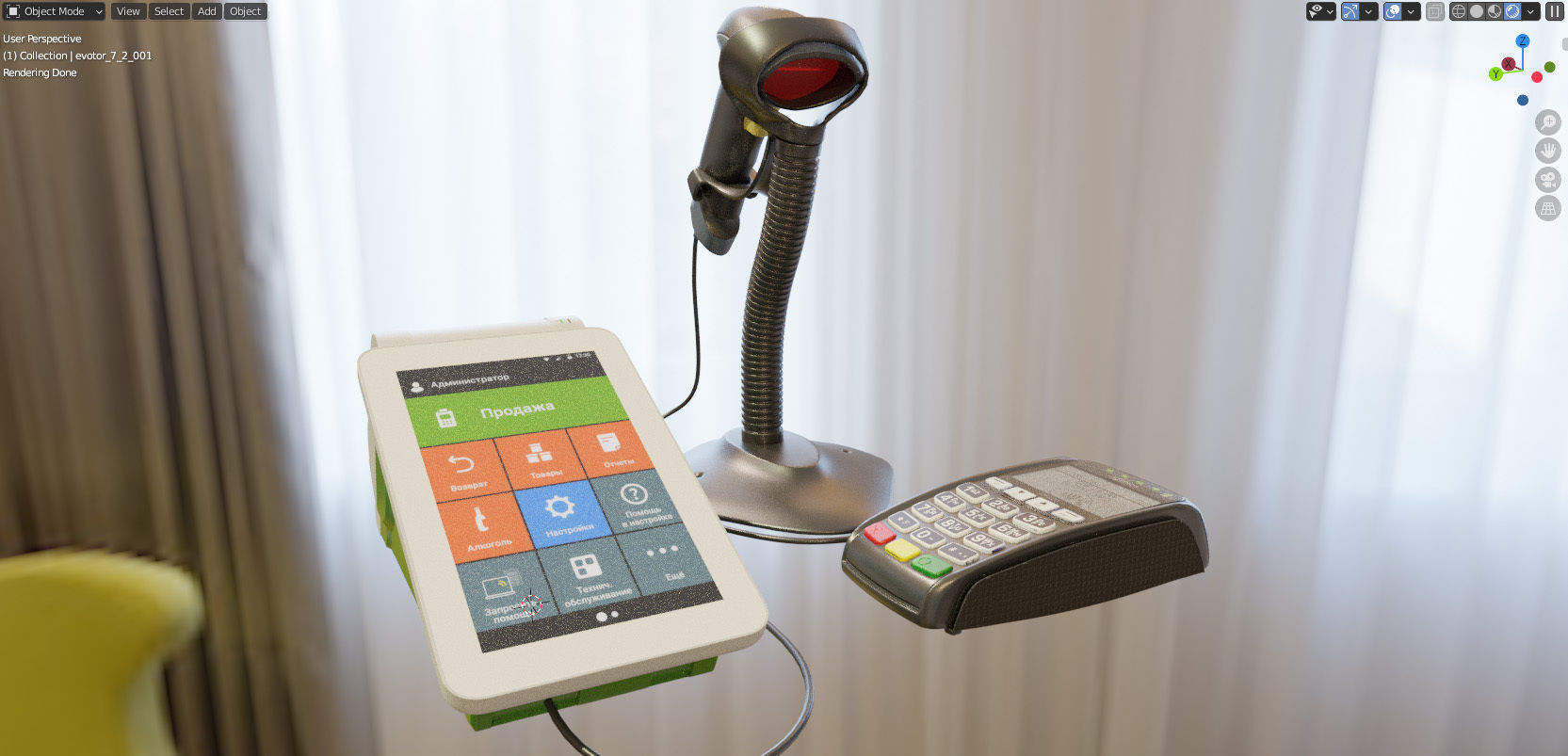 POS terminal Evotor 7-2 3D model_8