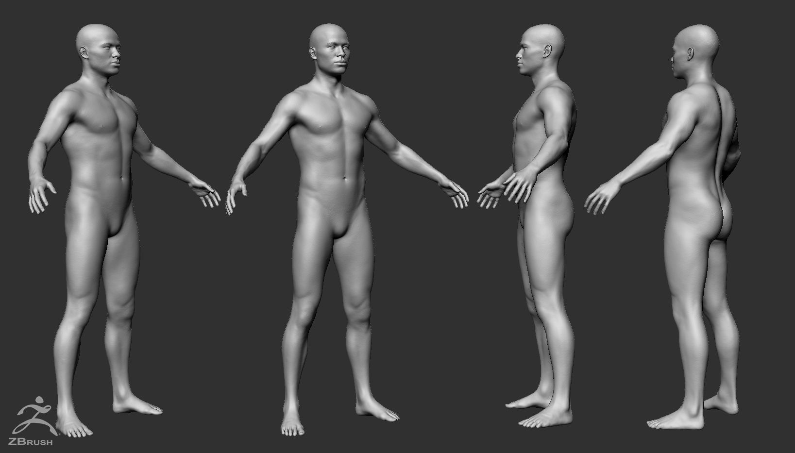 Male Custom Basemesh 3D model_9