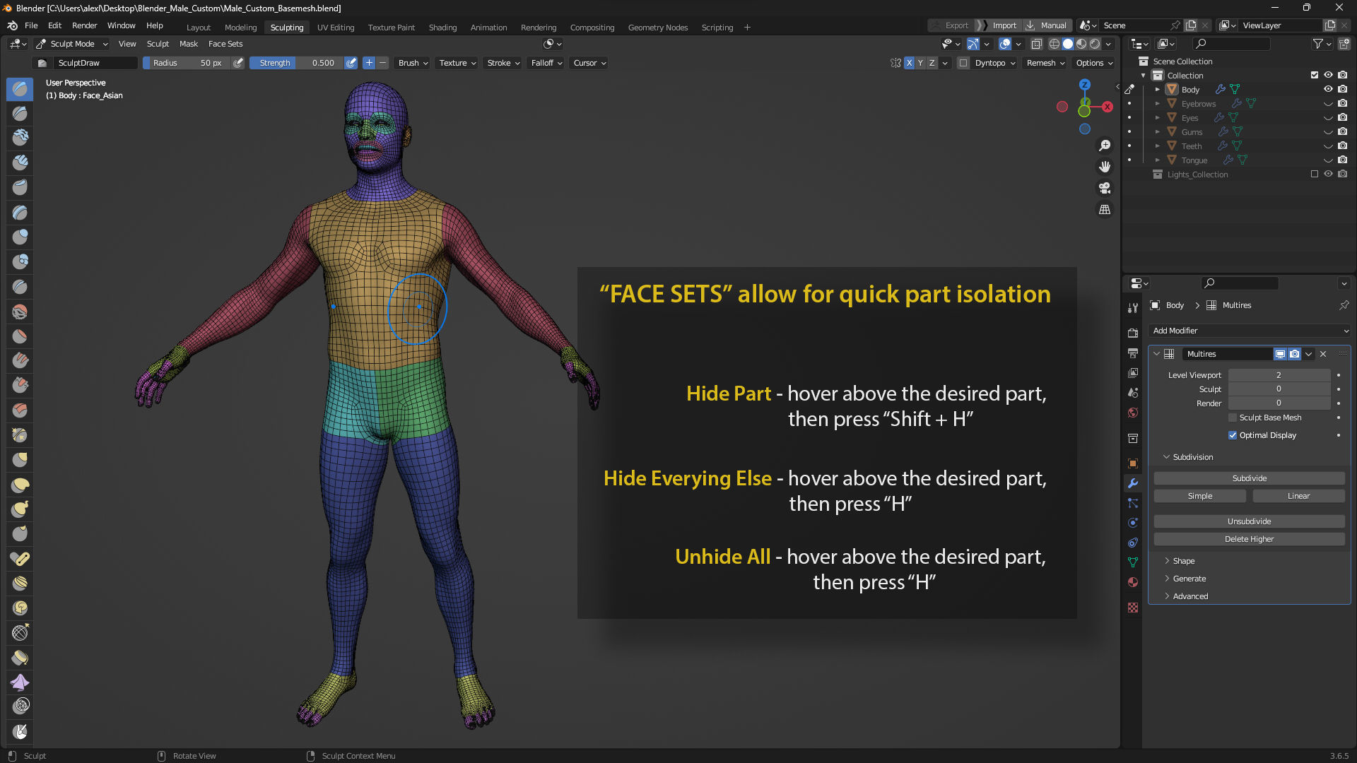 Male Custom Basemesh 3D model_36