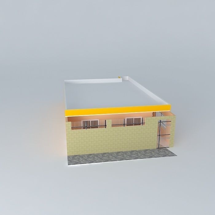 House with slab Free 3D model_2