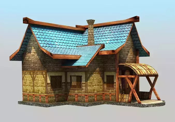 Village house - Low poly Low-poly 3D model