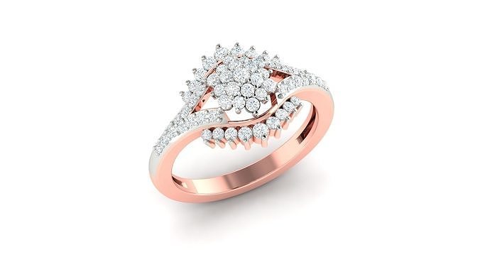 Solitaire ring 3dm stl render detail 3D print model 3D print model