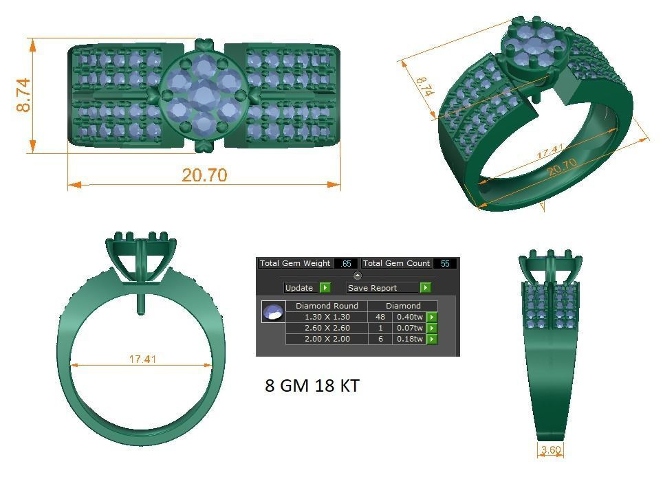 Solitaire ring 3dm stl render detail 3D print model 3D print model_1