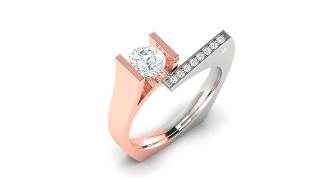 Solitaire ring 3dm stl render detail 3D print model 3D print model
