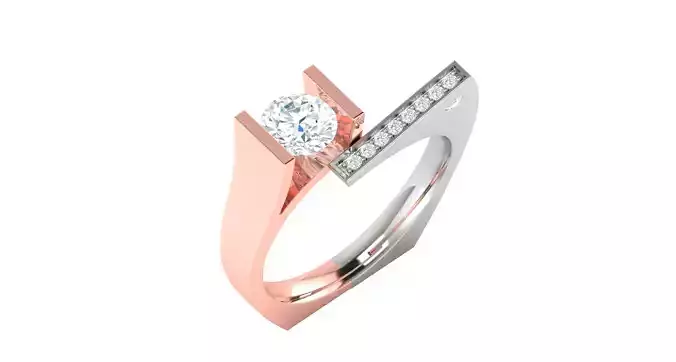 Solitaire ring 3dm stl render detail 3D print model 3D print model