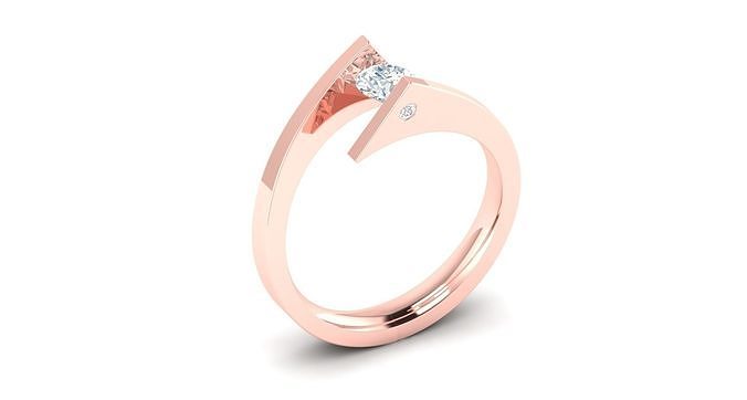 Solitaire ring 3dm stl render detail 3D print model 3D print model