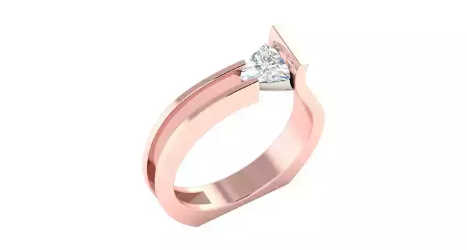 Solitaire ring 3dm stl render detail 3D print model