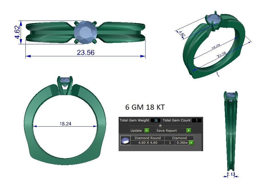 Solitaire ring 3dm stl render detail 3D print model 3D print model_1