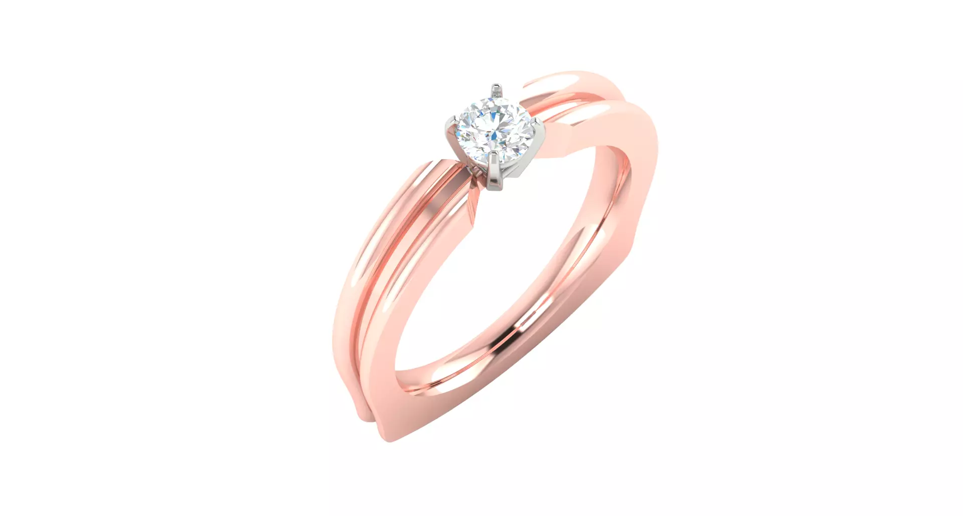 Solitaire ring 3dm stl render detail 3D print model 3D print model_0