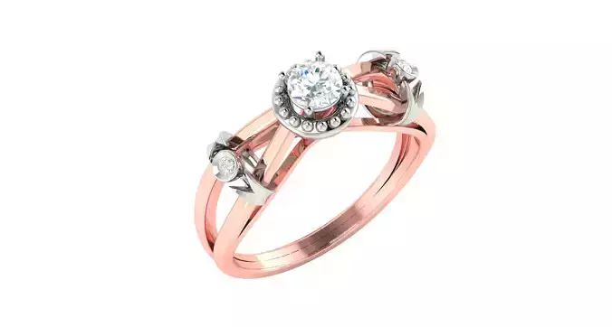 Solitaire ring 3dm stl render detail 3D print model