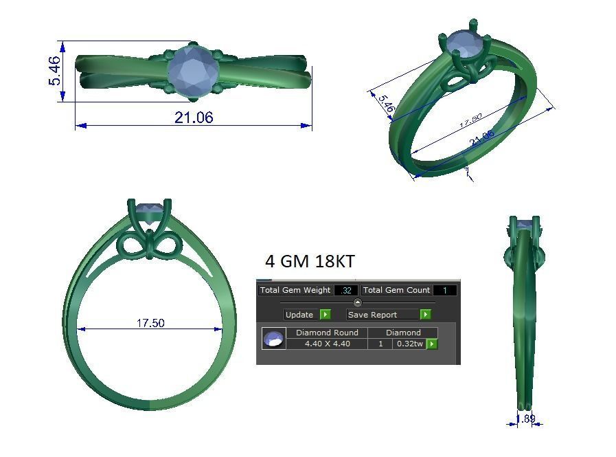 Solitaire ring 3dm stl render detail 3D print model 3D print model_1