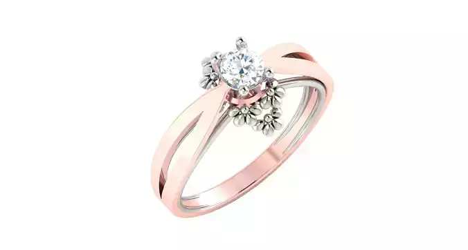 Solitaire ring 3dm stl render detail 3D print model 3D print model