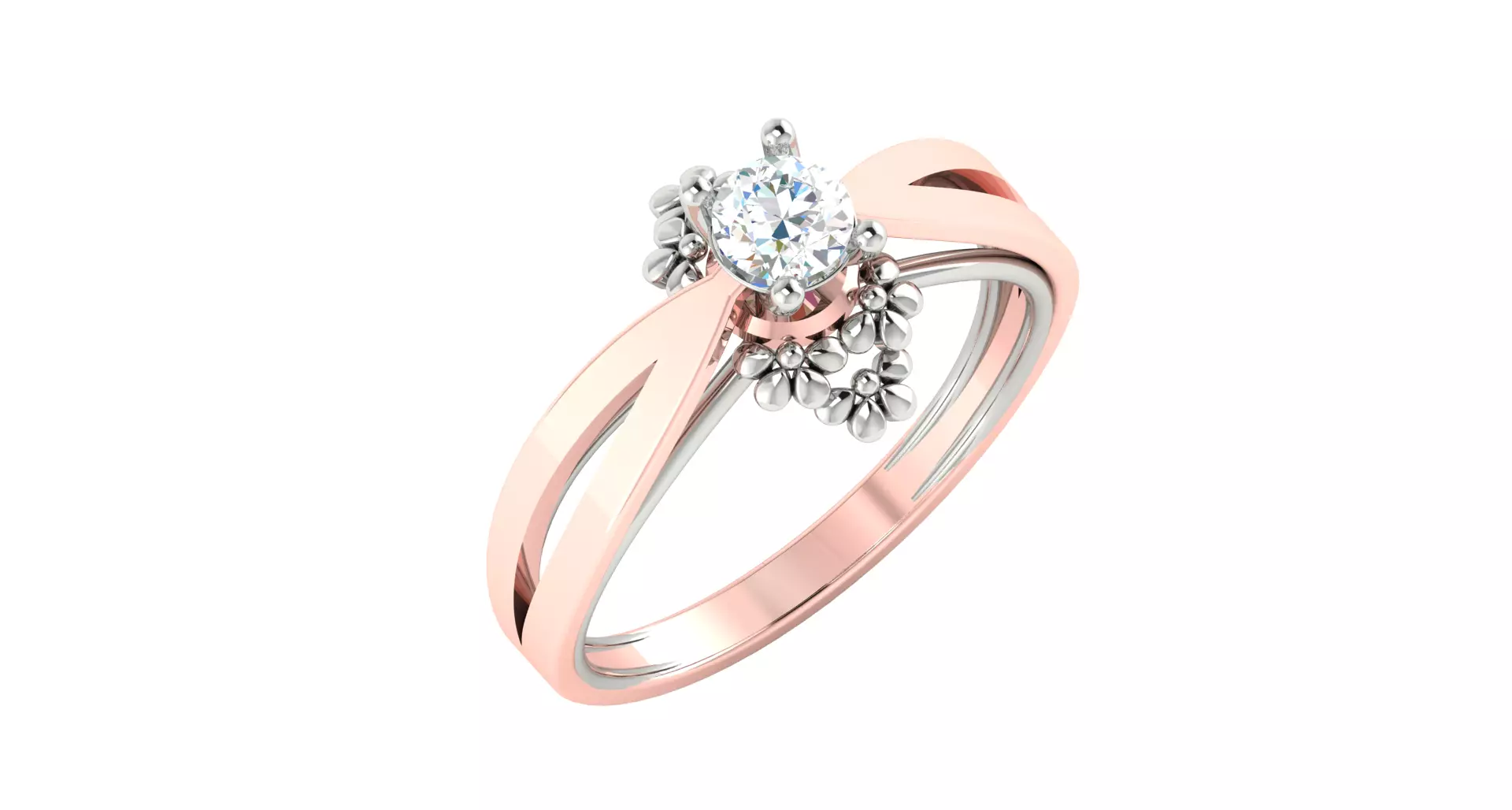 Solitaire ring 3dm stl render detail 3D print model 3D print model_0