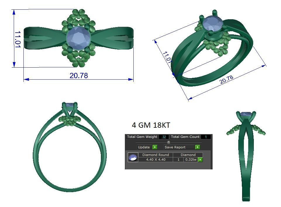 Solitaire ring 3dm stl render detail 3D print model 3D print model_1