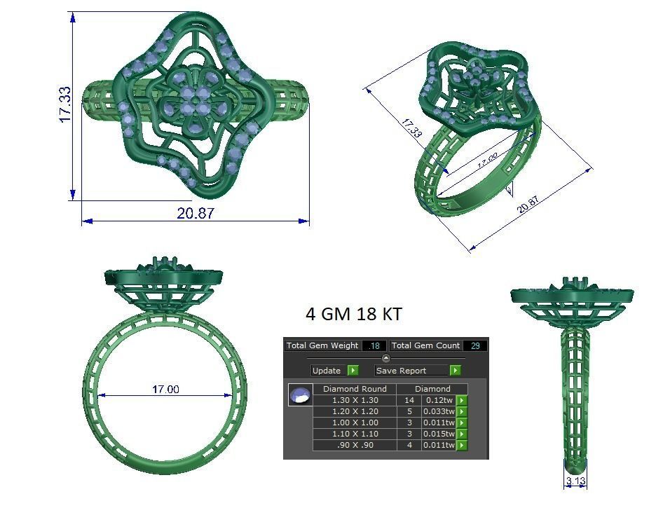 Solitaire ring 3dm stl render detail 3D print model 3D print model_1