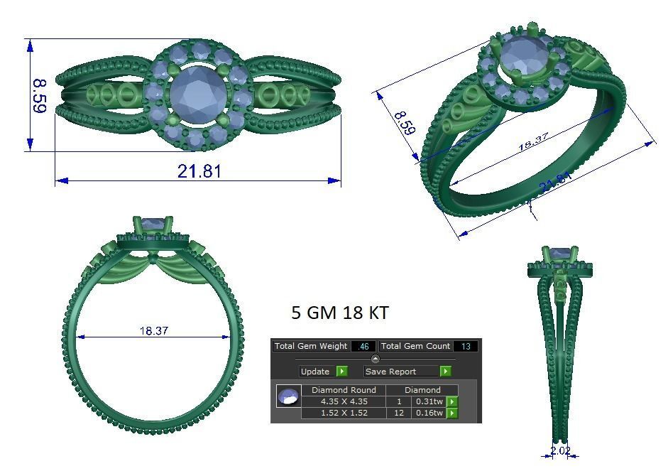 Solitaire ring 3dm stl render detail 3D print model 3D print model_1