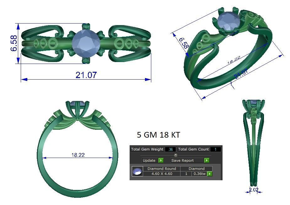Solitaire ring 3dm stl render detail 3D print model 3D print model_1