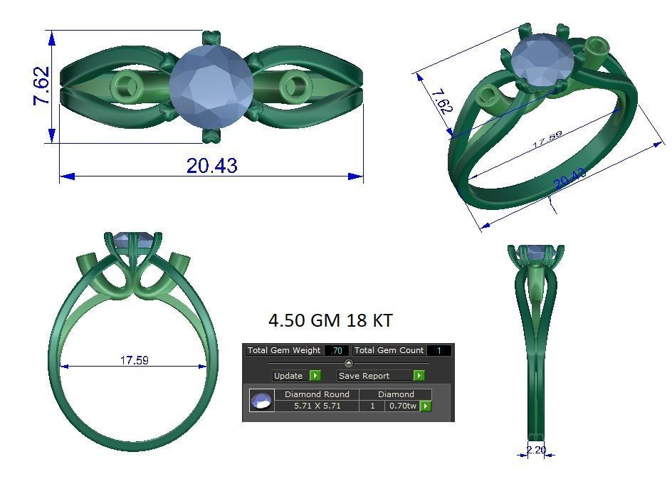 Solitaire ring 3dm stl render detail 3D print model 3D print model_1