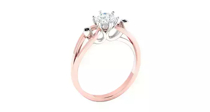 Solitaire ring 3dm stl render detail 3D print model 3D print model