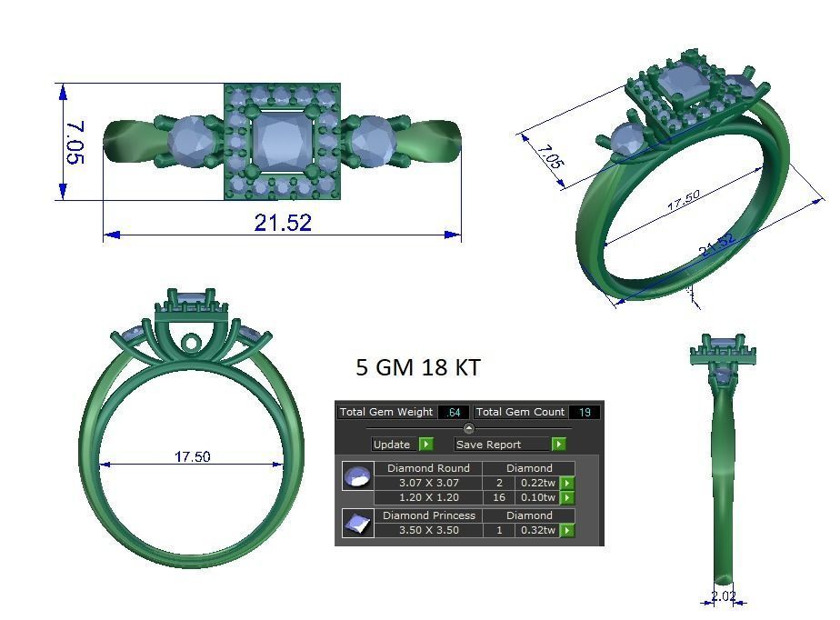 Solitaire ring 3dm stl render detail 3D print model 3D print model_1