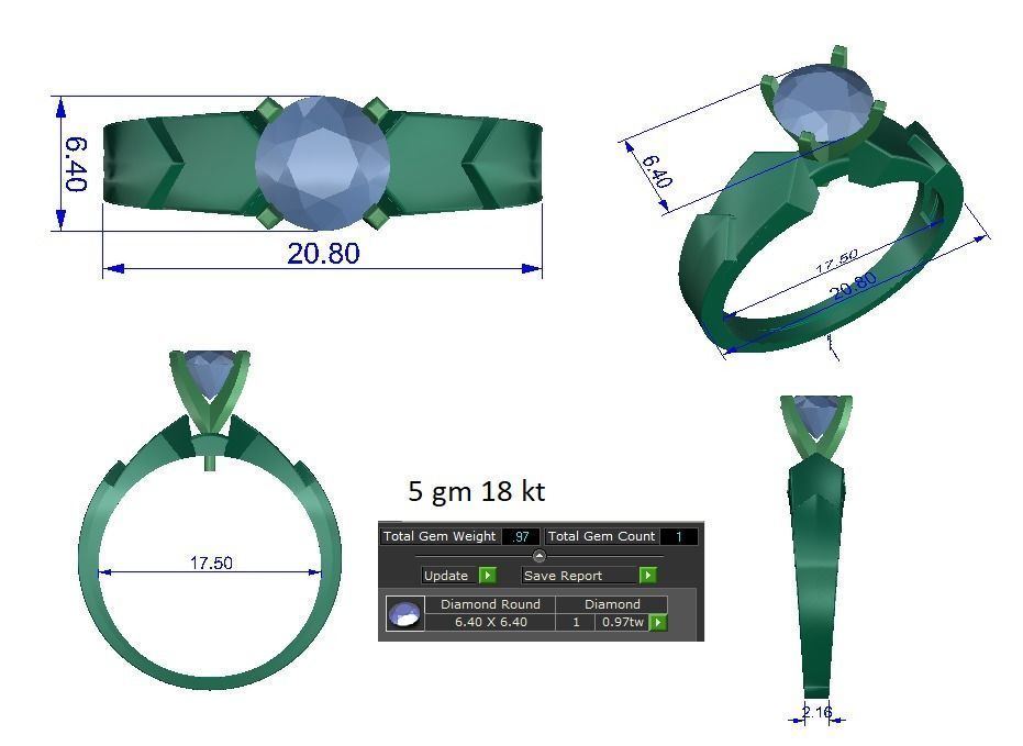 Solitaire ring 3dm stl render detail 3D print model 3D print model_1
