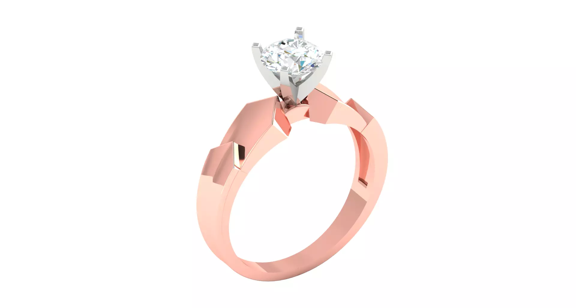 Solitaire ring 3dm stl render detail 3D print model 3D print model_0