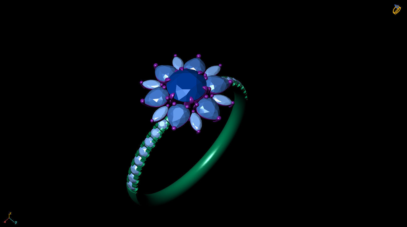 Flower Ring R 0108 3D print model_15