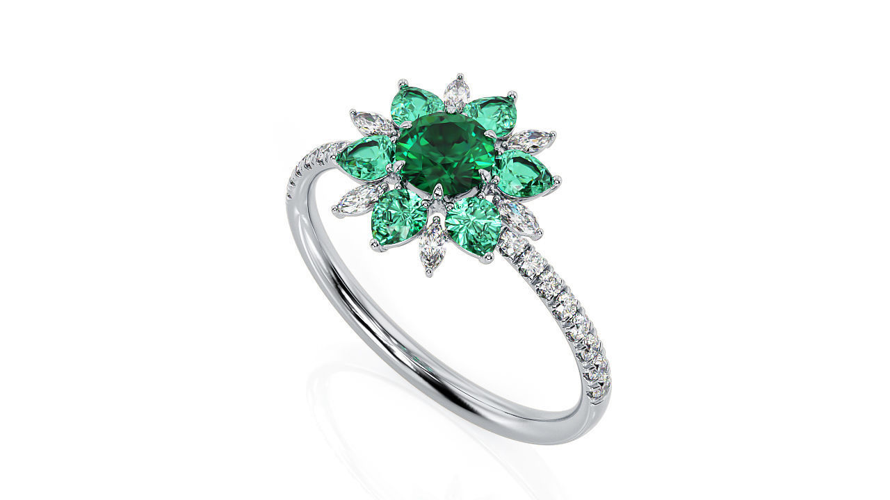 Flower Ring R 0108 3D print model_4