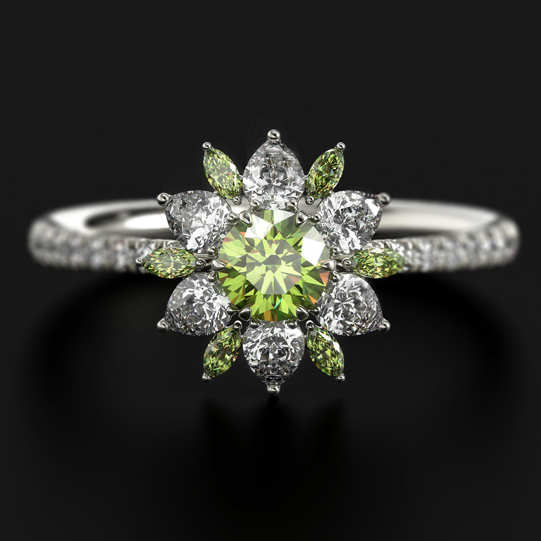 Flower Ring R 0108 3D print model_1