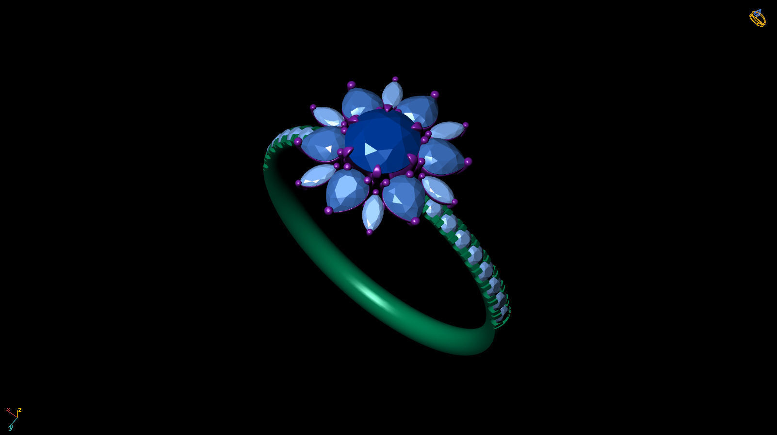 Flower Ring R 0108 3D print model_12
