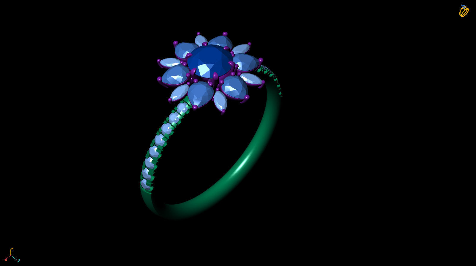 Flower Ring R 0108 3D print model_13