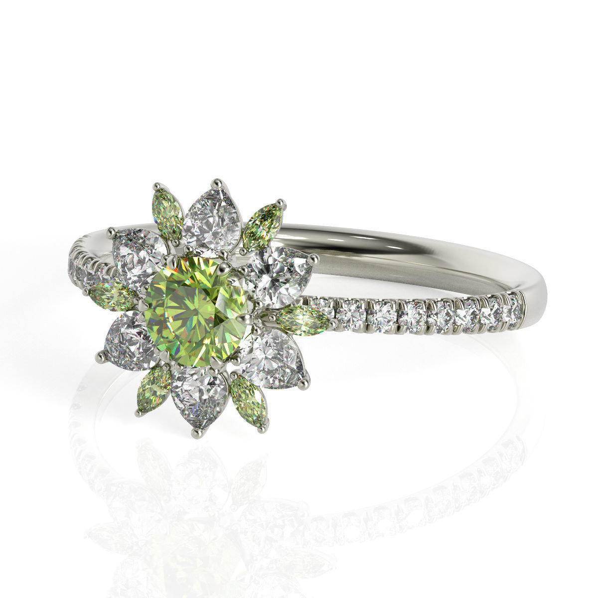 Flower Ring R 0108 3D print model_3