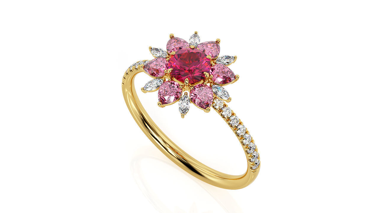 Flower Ring R 0108 3D print model_6