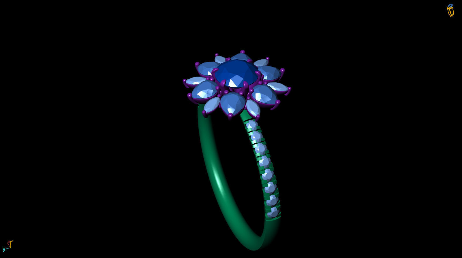 Flower Ring R 0108 3D print model_19