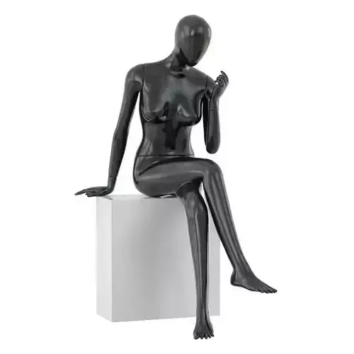 Abstract sitting woman mannequin 02 3D model
