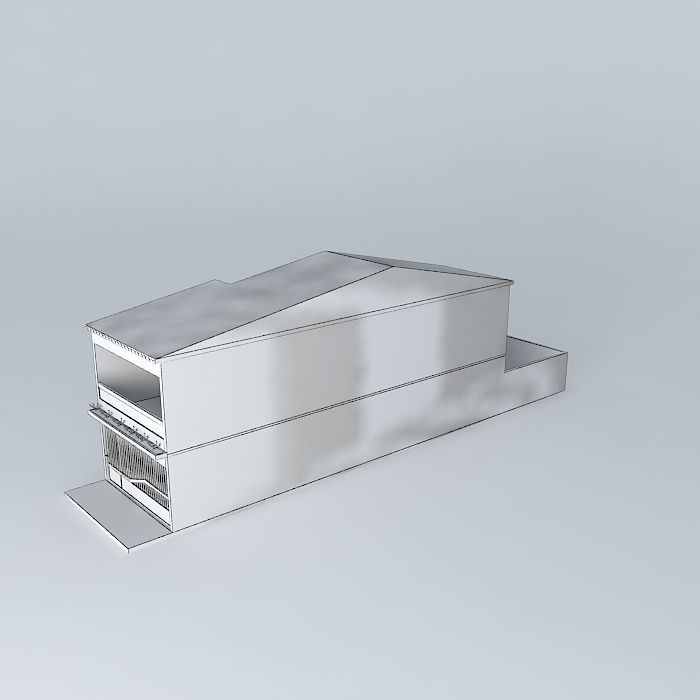 Wide and comfortable townhouse Free 3D model_4