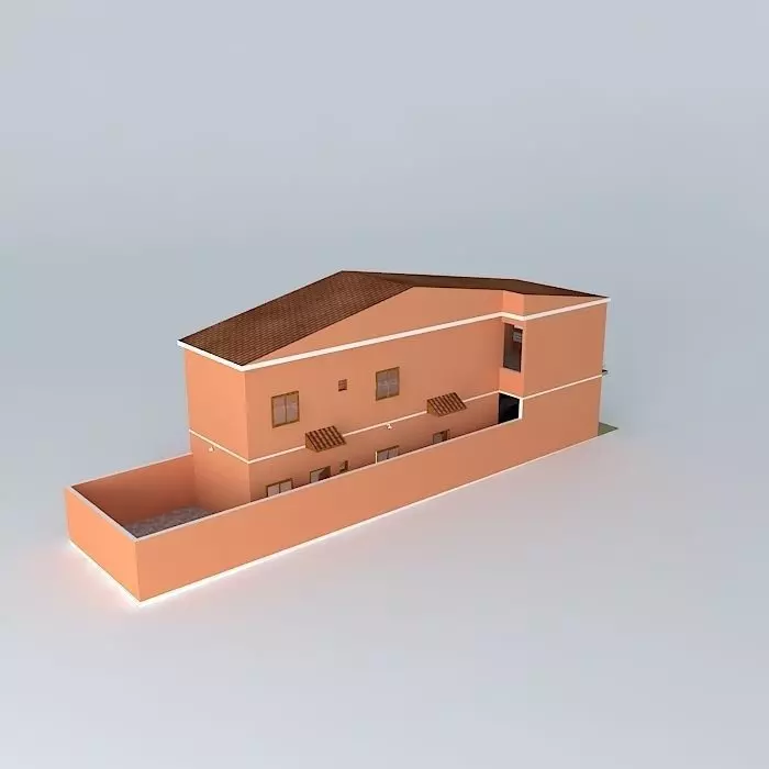 Wide and comfortable townhouse Free 3D model_0