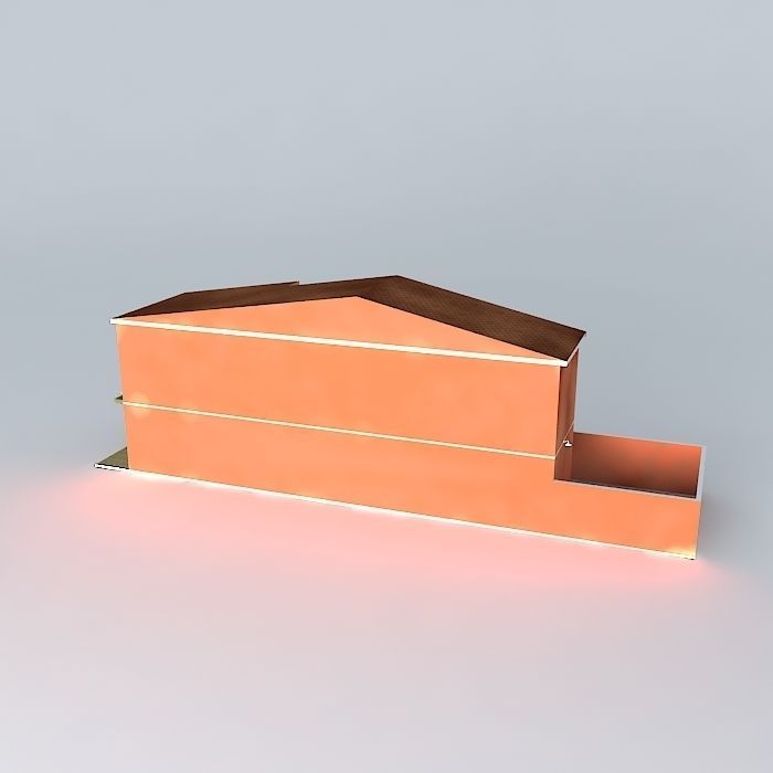 Wide and comfortable townhouse Free 3D model_1