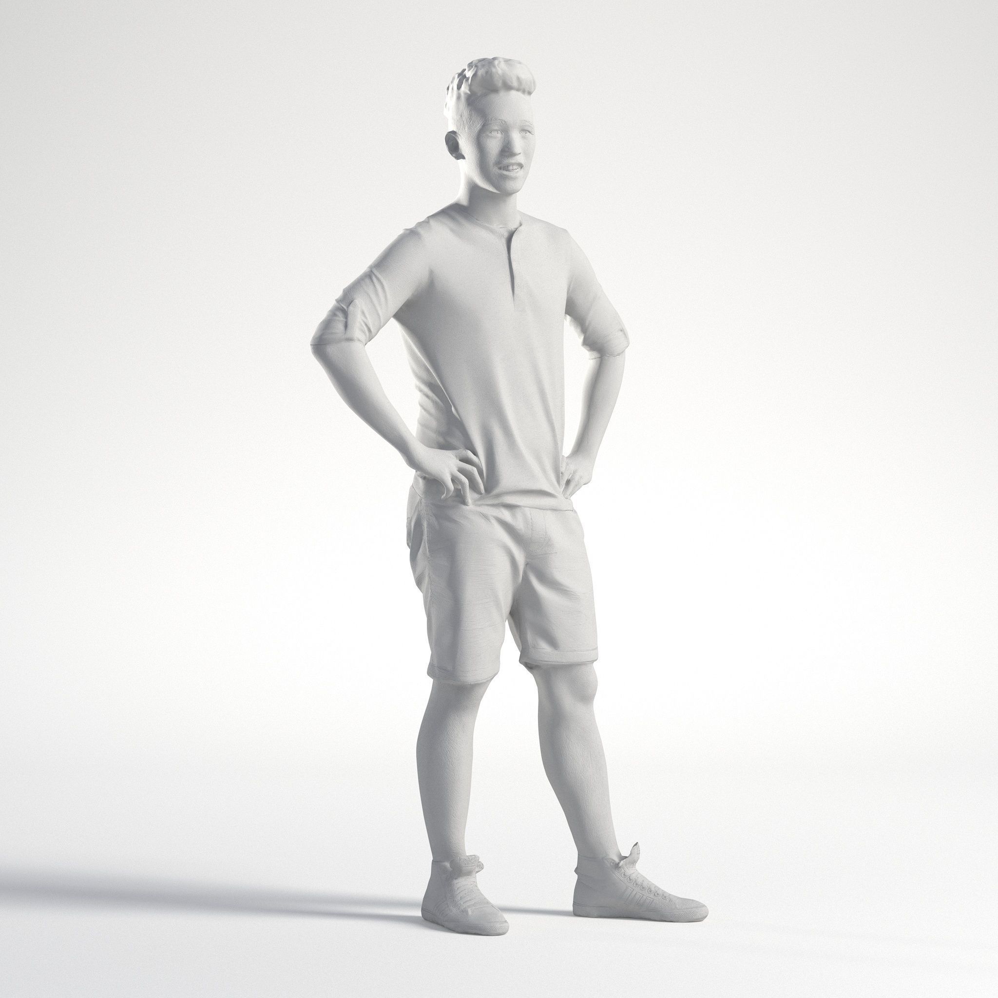 Man Asian Casual Walking Low poly Jake 004 3D model_8
