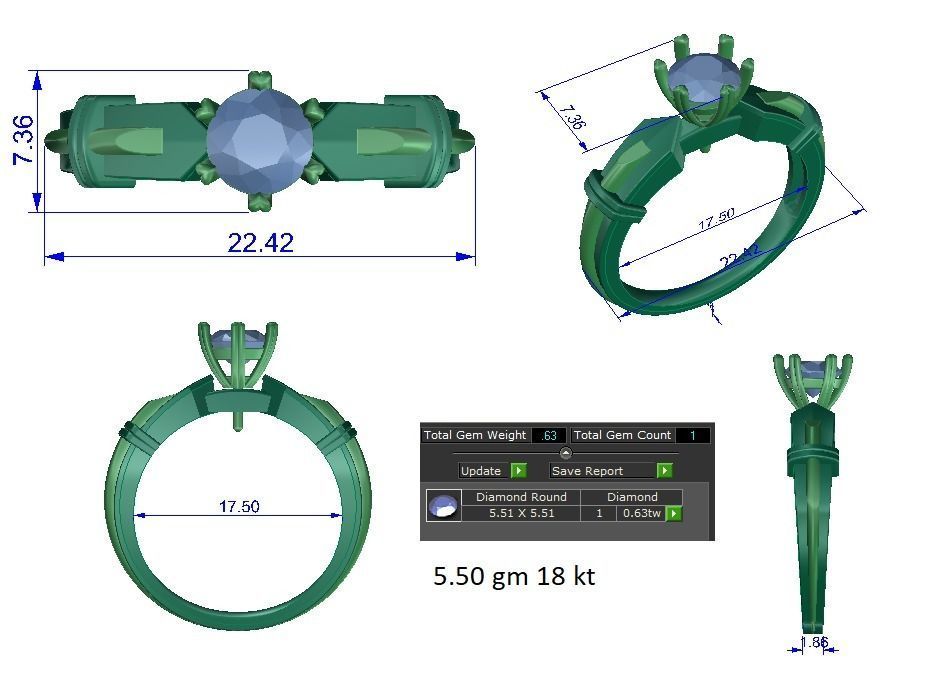 Solitaire ring 3dm stl render detail 3D print model 3D print model_1