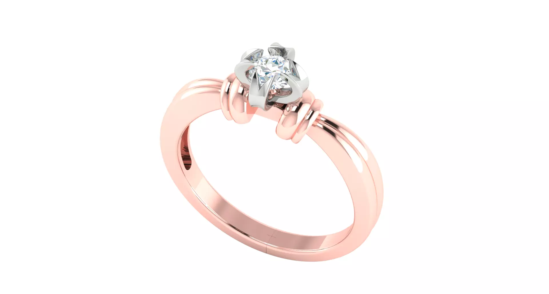 Solitaire ring 3dm stl render detail 3D print model 3D print model_0