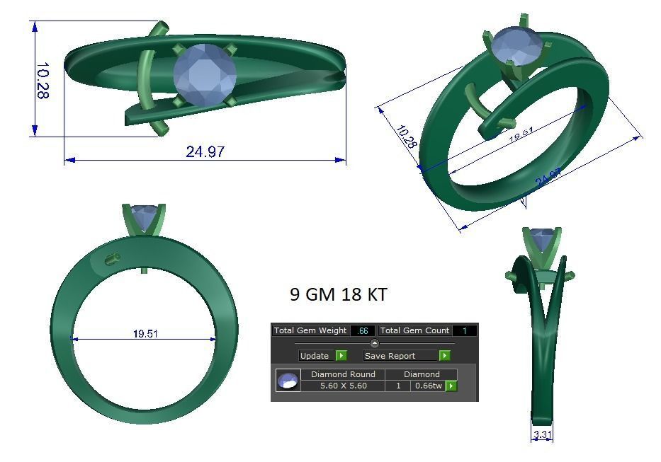 Solitaire ring 3dm stl render detail 3D print model 3D print model_1