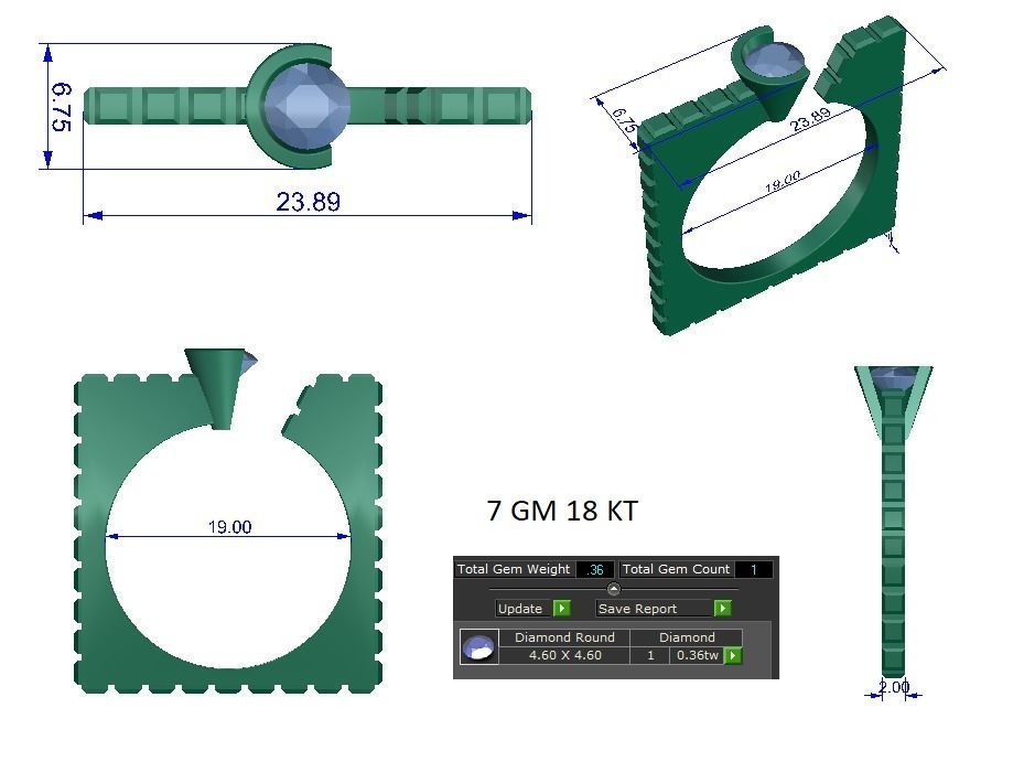 Solitaire ring 3dm stl render detail 3D print model 3D print model_1