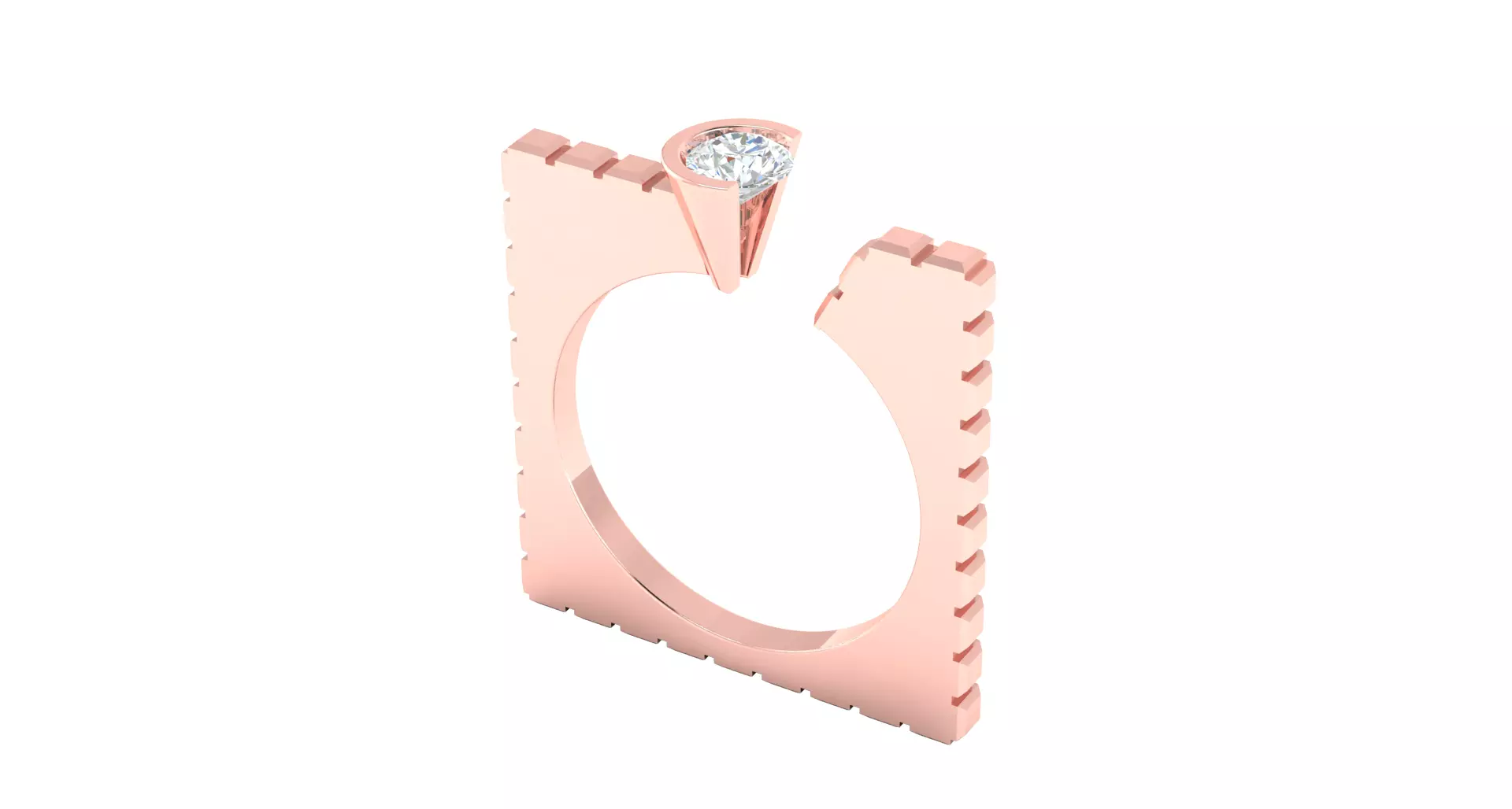 Solitaire ring 3dm stl render detail 3D print model 3D print model_0