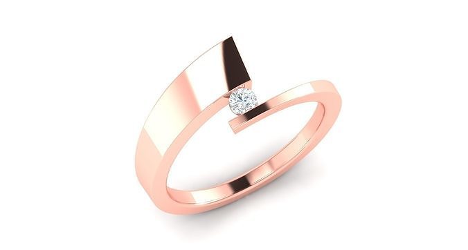 Solitaire ring 3dm stl render detail 3D print model 3D print model