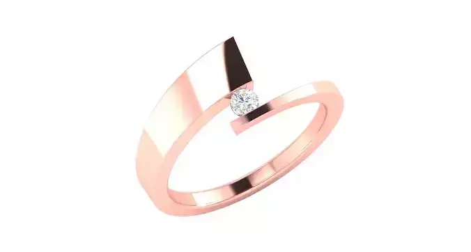 Solitaire ring 3dm stl render detail 3D print model 3D print model