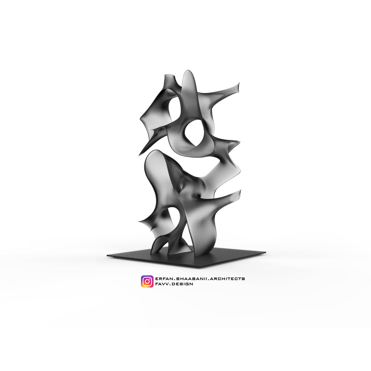 HICH 1 SCULPTURE BY ERFAN SHAABANII Low-poly 3D model Low-poly 3D model_1