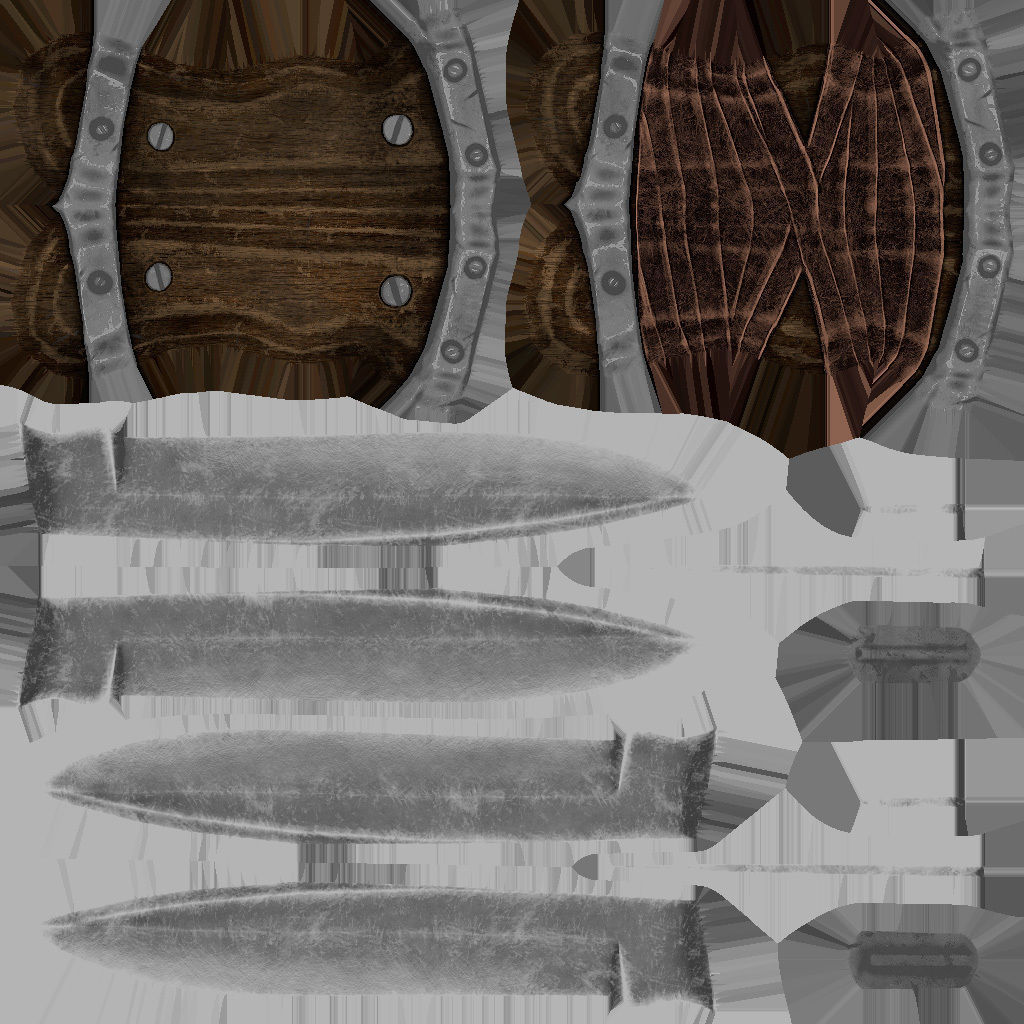 Knife two knives Low-poly 3D model_6