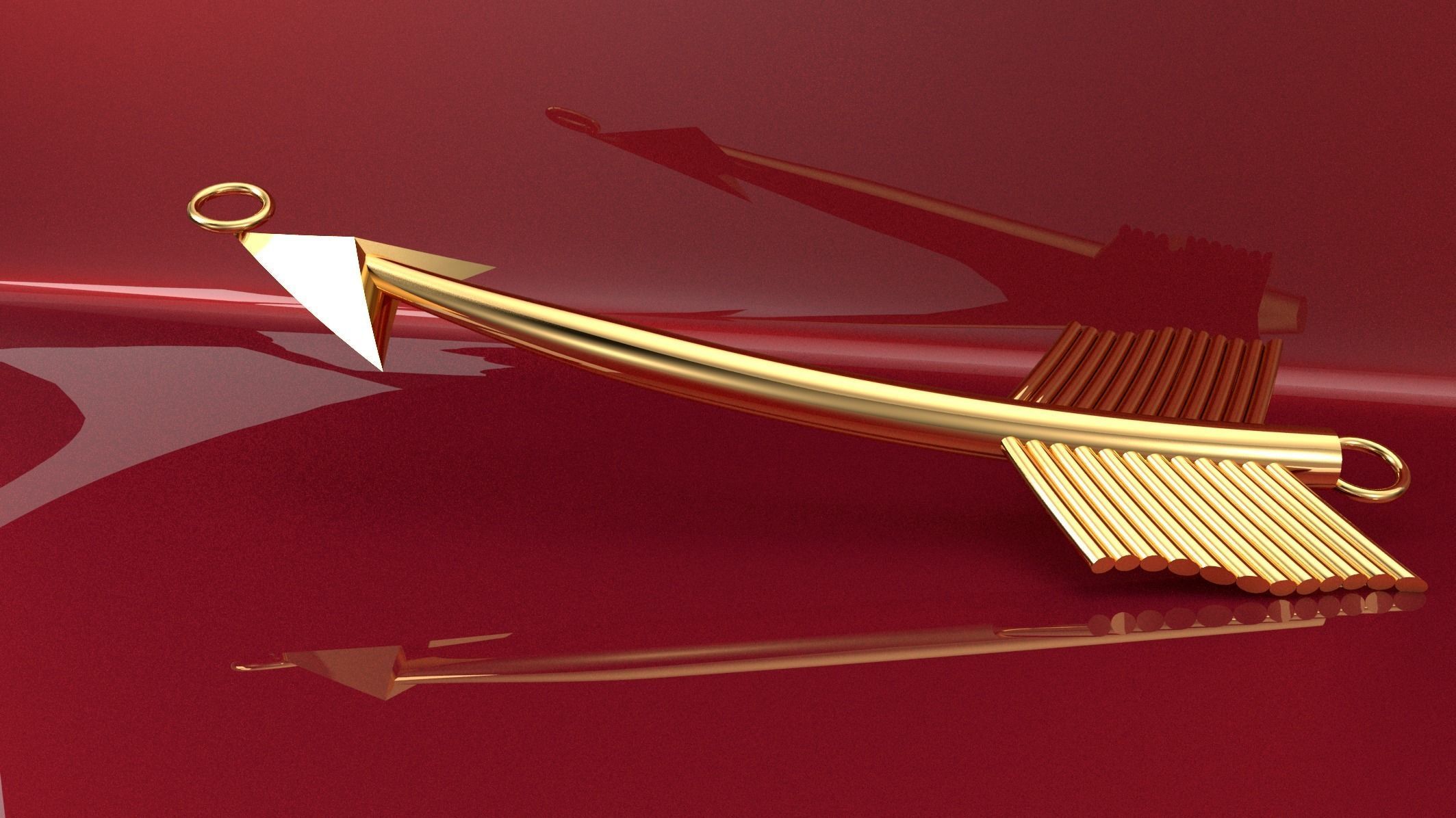 arrow earring 3D print model_2