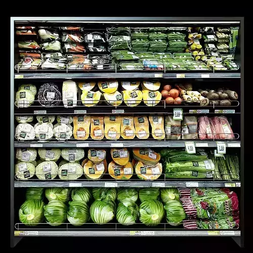 Shelves with vegetables 2 3D model